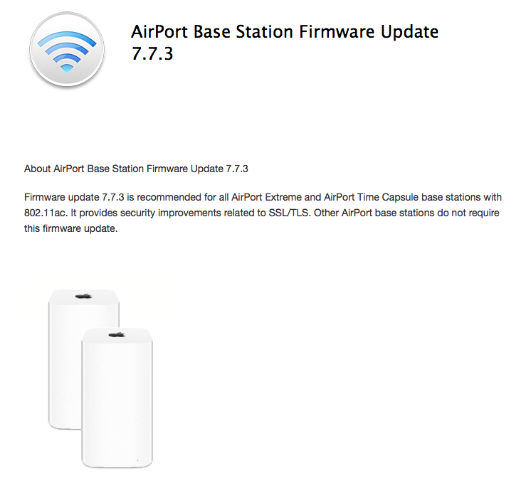 Apple Updates AirPort Extreme and Time Capsule With Heartbleed Fix