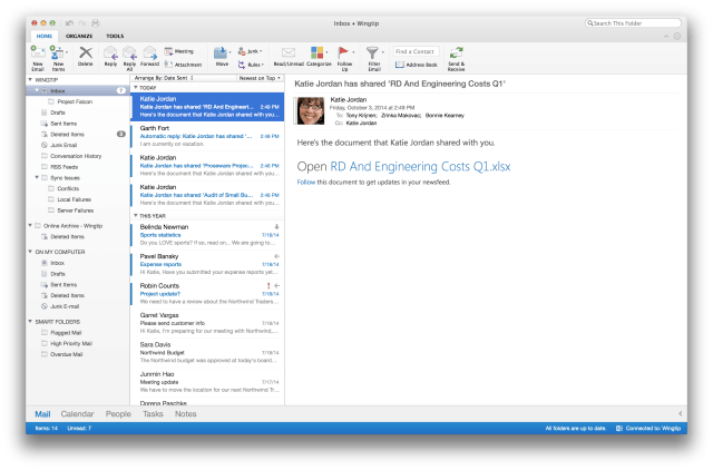 Microsoft Releases New Outlook for Mac, Announces Next Office for Mac is Coming in 2015