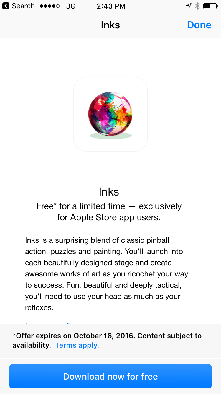 Apple Offers INKS. as a Free Download via the Apple Store App