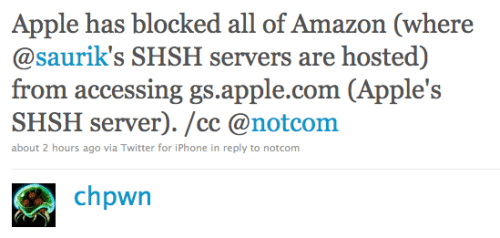 Apple Blocks Saurik&#039;s SHSH Servers [Update: No]