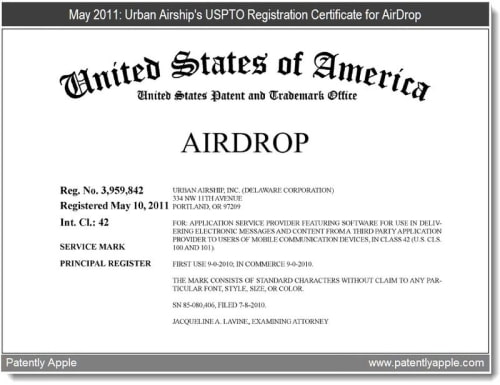 Apple Acquires AirDrop Trademark From Urban Airship