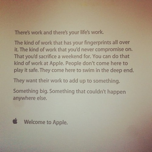 The Inspiring Note Given to New Apple Employees [Photo]