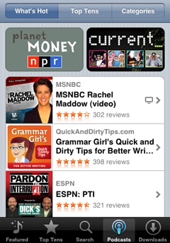 iPhone 2.2 Screenshots Show Podcast Interface
