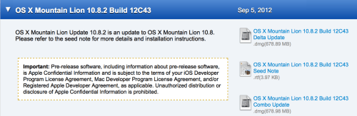 Apple Seeds New OS X Mountain Lion 10.8.2 Build 