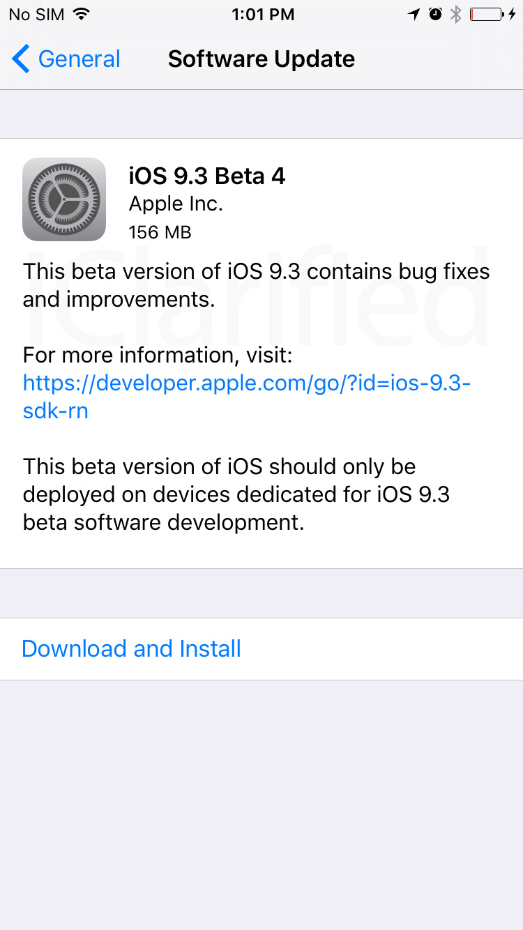 Apple Releases iOS 9.3 Beta 4 to Developers