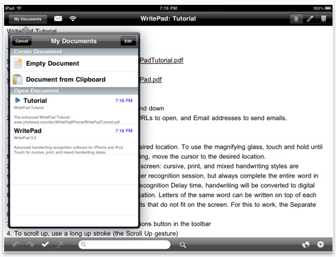 PhatWare Launches WritePad for iPad