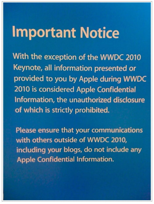 Apple Warns Developers That WWDC Information is Confidential