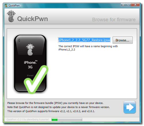 Kako Jailbreakati Vaš 2.x.x iPhone 3G Pomoću QuickPwna (Windows)
