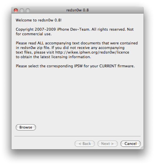 Como aplicar Jailbreak a tu iPhone 3GS con OS 3.0.x Usando RedSn0w (Mac)