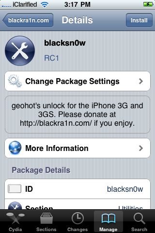 Ako odblokovať iPhone 3G, 3GS pomocou BlackSn0w