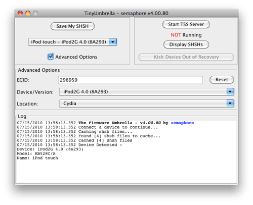 Πώς να πάρετε Backup τα SHSH Blobs χρησιμοποιώντας το Firmware Umbrella [Mac] 