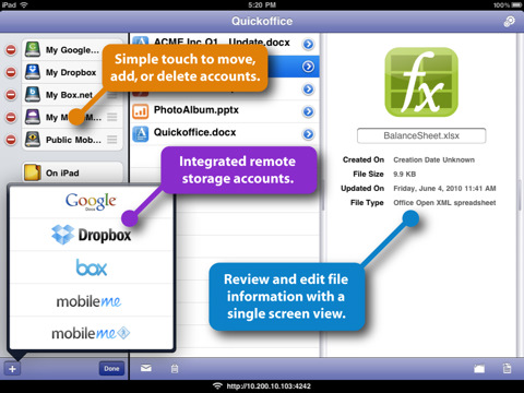 Quickoffice is Now Available for the iPad