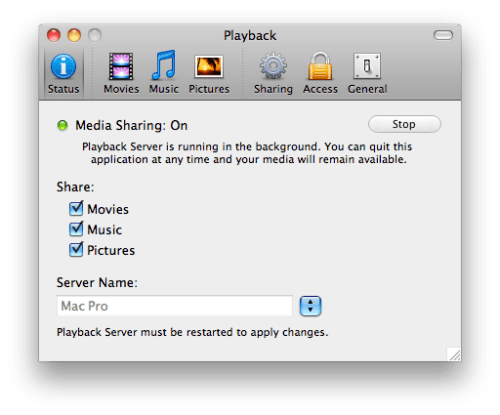 Playback Media Server 1.6