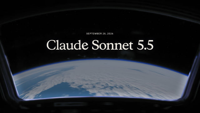 Claude Sonnet 5.5 title above a view of Earth from space