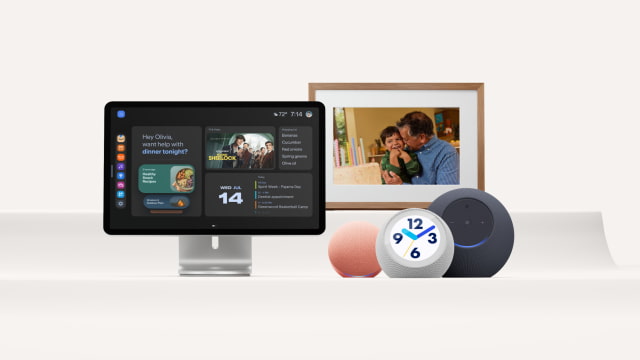 Amazon's new Echo Show 16, Alexa Photo Frame, Echo Dot, Echo Time, and Echo Studio with Home Camera