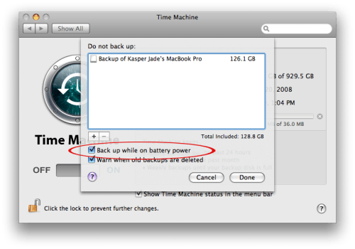 New Time Machine Option in Mac OS X 10.5.3
