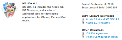 Apple Releases iOS 4.1 SDK to Developers