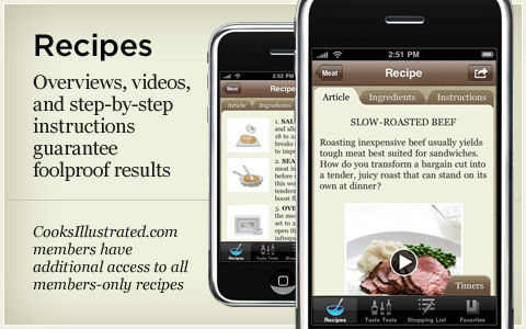 Cook&#039;s Illustrated Releases an iPhone App