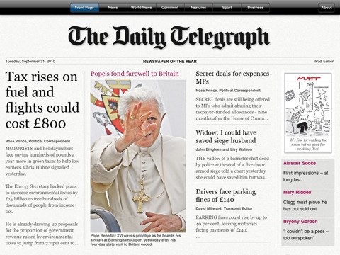 The UK Telegraph Gets an iPad App