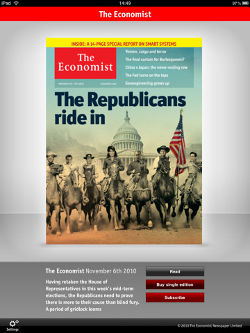 The Economist is Now Available on the iPad and the iPhone