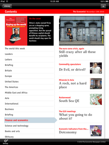 The Economist is Now Available on the iPad and the iPhone