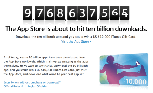 Apple Launches &#039;Countdown to 10 Billion Apps&#039; Contest