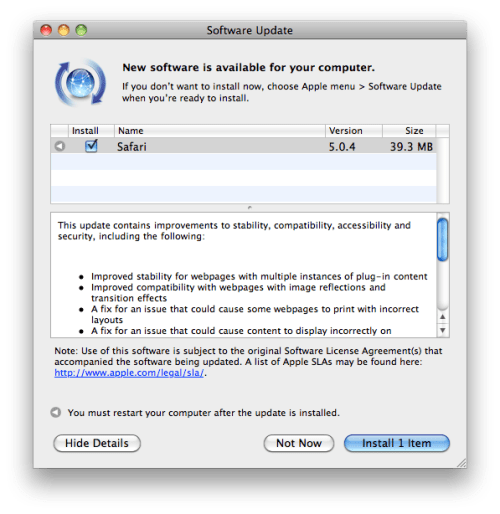 Apple Releases Safari 5.0.4
