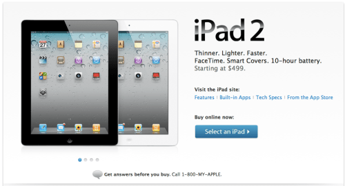 iPad 2 is Now Available to Purchase Online