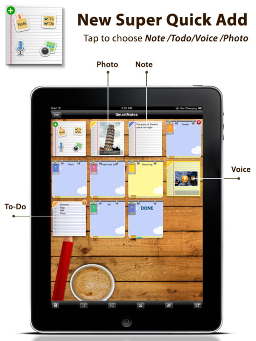 SmartNotes 2 Connects iPhone To iPad