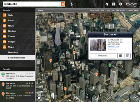 Microsoft Releases Bing for iPad