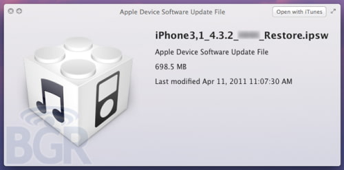 iOS 4.3.2 Gets Leaked to Boy Genius Report