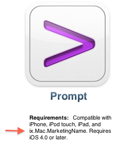 Mysterious &#039;ix.Mac.MarketingName&#039; Appears in iOS App Requirements