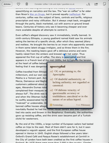 Instapaper Adds New Offline Dictionary, Full-Screen Image Viewer