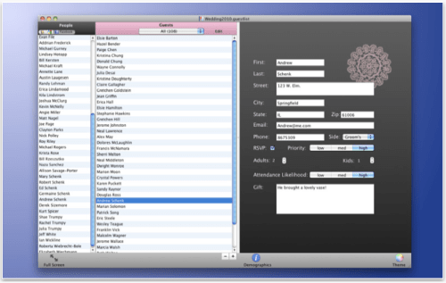 Guest List Planner 1.0 For Mac OS X