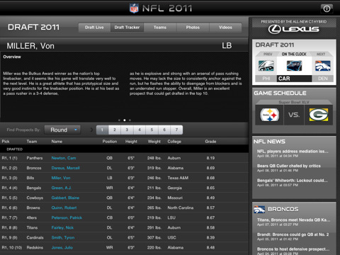 NFL Releases Official App for the iPad