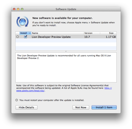 Apple Releases Mac OS X Lion Developer Preview 2 Update