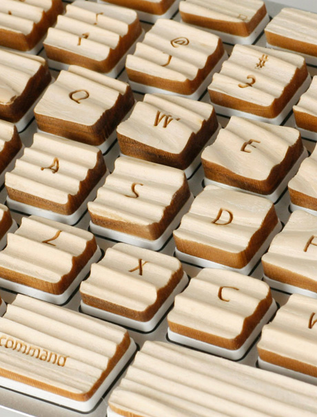 Apple Keyboard Modded With Wooden Keys