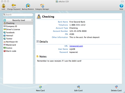 eWallet GO! For Mac OS X