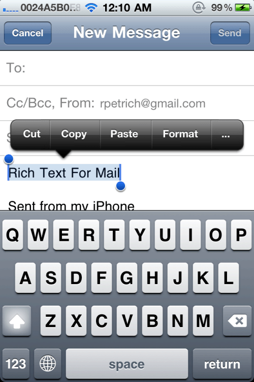 Ryan Petrich Releases New &#039;Rich Text for Mail&#039; Tweak