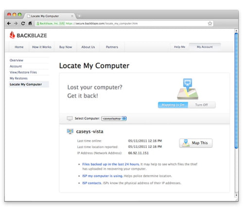 BackBlaze Adds Free &#039;Locate My Computer&#039; Feature to Its Backup Service