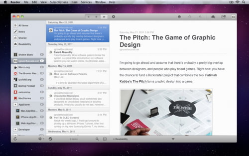 Reeder is Now Available in the Mac App Store