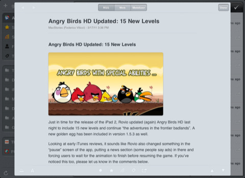 Mr. Reader for iPad Adds Readability, Evernote, Send2Mac Support