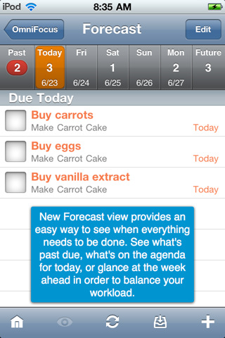OmniFocus for iPhone Adds Forecast Mode