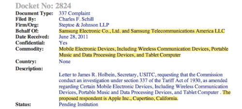 Samsung Asks ITC for Import Ban Against the iPhone, iPad