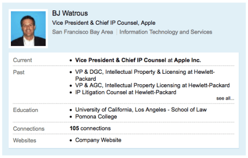 Apple Loses Its Chief Patent Counsel