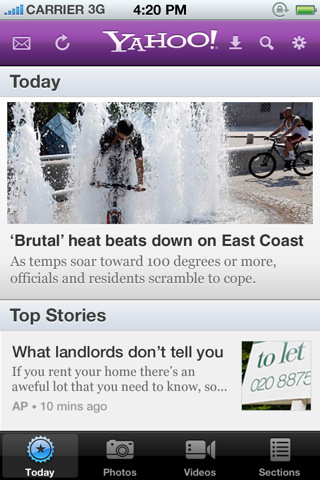 Yahoo! Redesigns Their iPhone App, Adds Offline Access for News