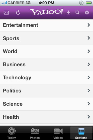 Yahoo! Redesigns Their iPhone App, Adds Offline Access for News