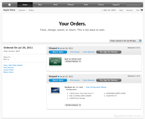 Apple Improves the Look of Its Online Order Status Pages