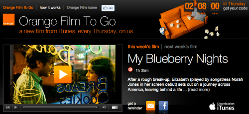 Orange Film To Go Offers Free iTunes Film Rental Each Week