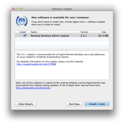 Apple Releases Remote Desktop Admin Update